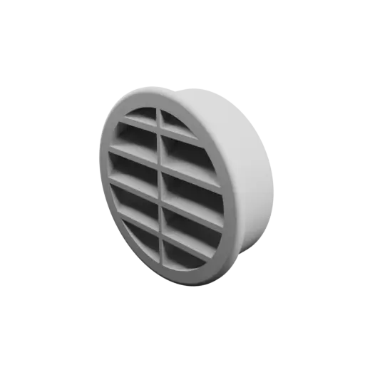 Round air vent STL 3D file ∅ 71 mm, slat angle: 40° with central reinforcement