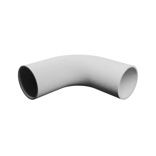 Pipe elbow STL 3D file 90° ⌀OD: 43 mm ⌀ID: 39.2 mm thickness: 1.9 mm