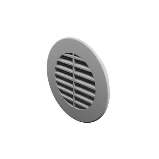 Round air vent STL 3D file ∅ 90 mm, slat angle: 35° with central reinforcement