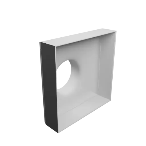 Round-to-Rectangular Tube Adapter STL 3D file ⌀110 mm to 220×220 mm, thickness 3 mm + offset