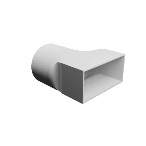 Round-to-Rectangular Tube Adapter STL 3D file ⌀85 mm to 105×50 mm, thickness 2 mm + offset