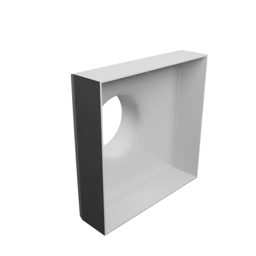 Round-to-Rectangular Tube Adapter STL file ⌀150 mm to 300×300 mm, thickness 3 mm + offset