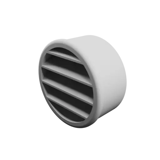 Round air vent STL file ∅ 50 mm, slat angle: 35°