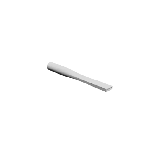 Round-to-Rectangular Tube Adapter STL file ⌀32 mm to 25×6 mm, thickness 2 mm