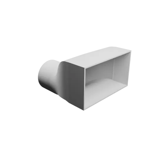 Round-to-Rectangular Tube Adapter STL file ⌀100 mm to 180×100.2 mm, thickness 3 mm + offset