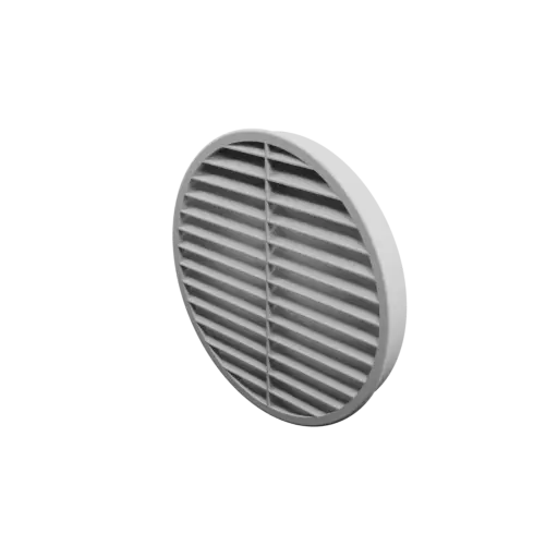 Round air vent STL file ∅ 210 mm, slat angle: 45° with central reinforcement