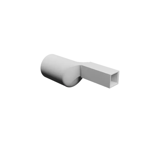 Round-to-Rectangular Tube Adapter STL file ⌀80 mm to 30×30 mm, thickness 4 mm + offset