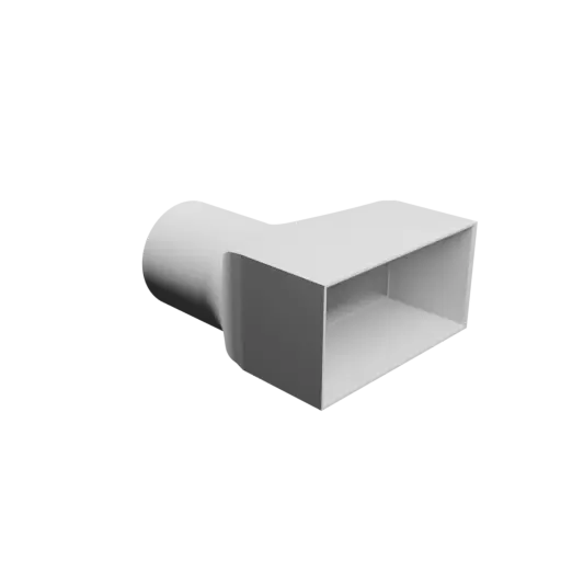 Round-to-Rectangular Tube Adapter STL 3D file ⌀60 mm to 100×50 mm, thickness 2 mm + offset