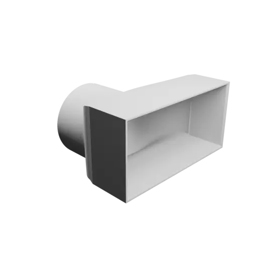 Round-to-Rectangular Tube Adapter STL 3D file ⌀60 mm to 100×48 mm, thickness 2 mm + offset