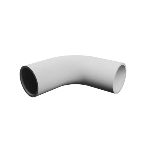 Pipe elbow STL file 80° ⌀OD: 48.3 mm ⌀ID: 42.1 mm thickness: 3.1 mm