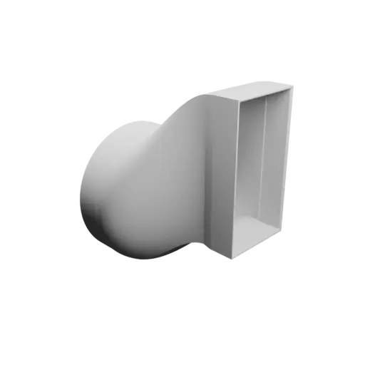 Round-to-Rectangular Tube Adapter STL 3D file ⌀109 mm to 55×108 mm, thickness 2 mm + offset