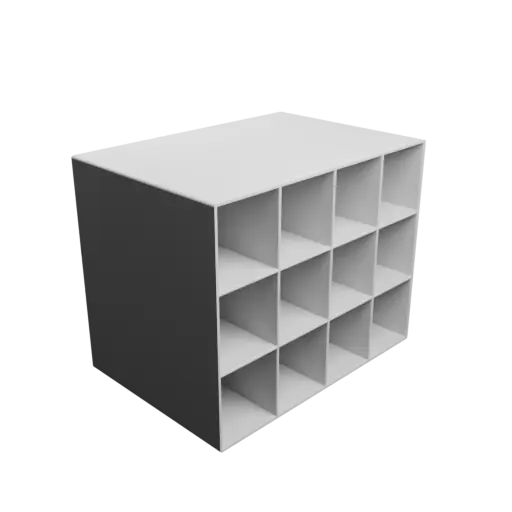 Small parts organizer with 12 drawers 42×47×130 mm STL 3D file, thickness: 2 mm