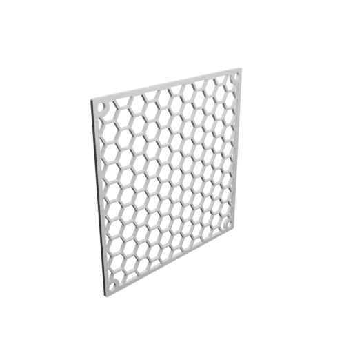 Protective grid STL file, center-to-center: 107x107mm, mesh: 10mm - Ø5mm
