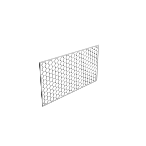 Protective grid STL 3D file, center-to-center: 210x110mm, mesh: 10mm - Ø5mm