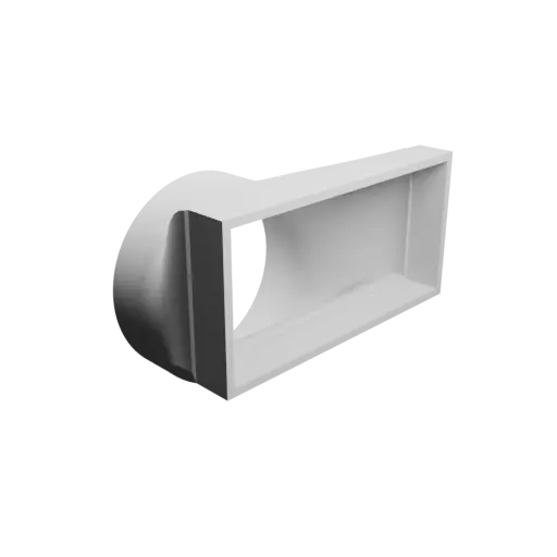 Round-to-Rectangular Tube Adapter STL file ⌀81 mm to 108×52 mm, thickness 3 mm + offset