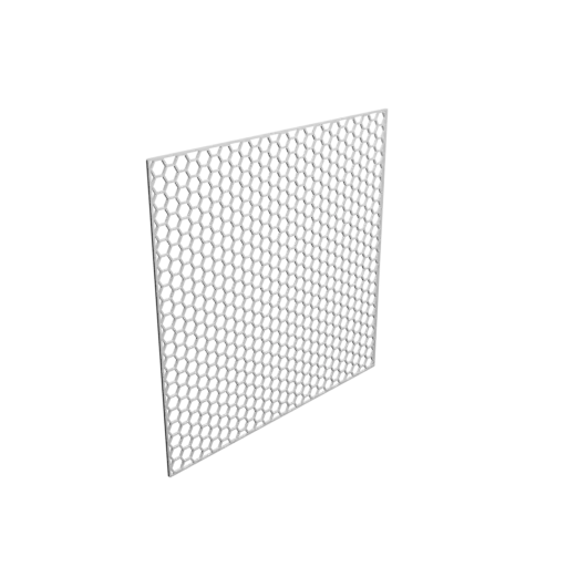 Honeycomb grid STL file, 250x250mm, mesh: 10mm
