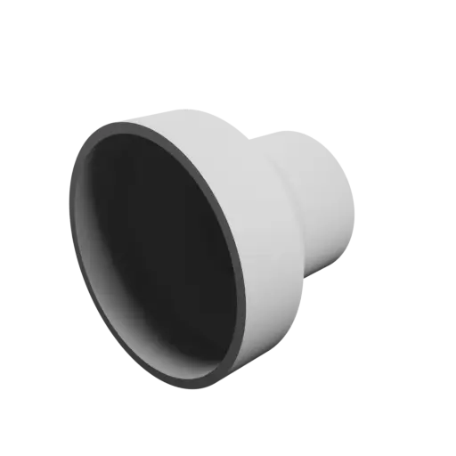 Tube adapter STL 3D file ⌀ 125–80 mm (Length: 105 mm)